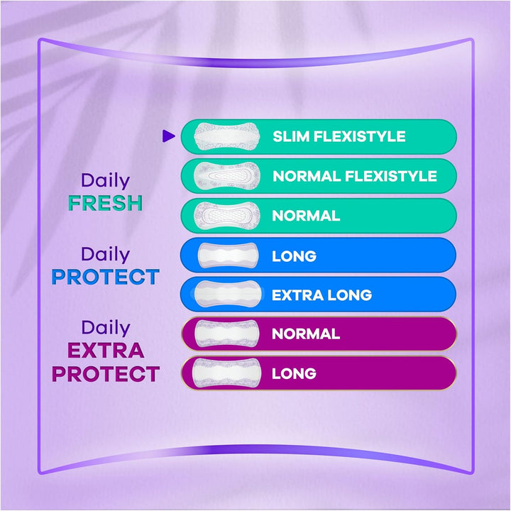 Daily Fresh Slim Flexistyle Normal Panty Liners 26 Liners, Odour Lock, Feel Nothing but Fresh & Protected
