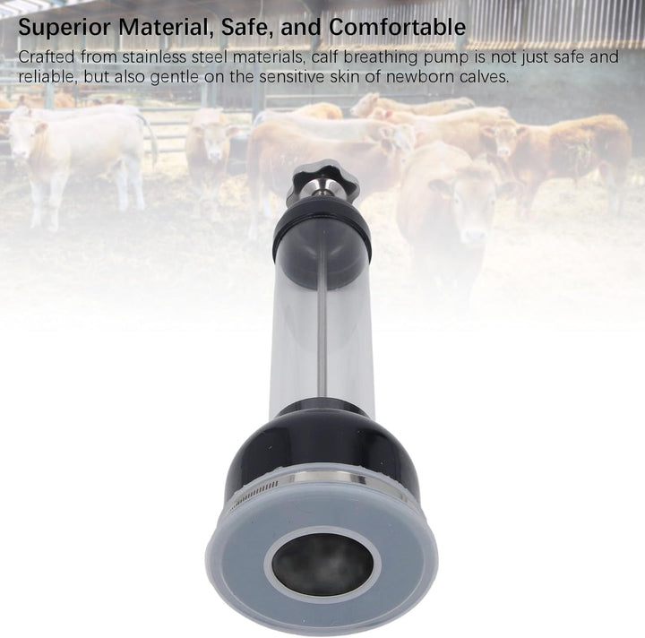 Less Steel Calf Breathing Pump, Portable Calf Resuscitator for Live, New Assisted Breathing Pump with Suction, Weight and E Farm Use (Black)