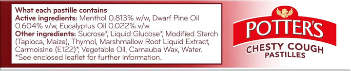 Chesty Cough Pastilles, Non-Drowsy, 20 Pastilles - Relieve the Symptoms of Catarrh, Coughs and Colds