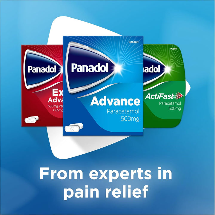 Advance Painkillers, 500Mg Paracetamol Tablets, Pain Relief for Migraines, Headaches, Backache, Period Pain and Toothache, Pack of 16
