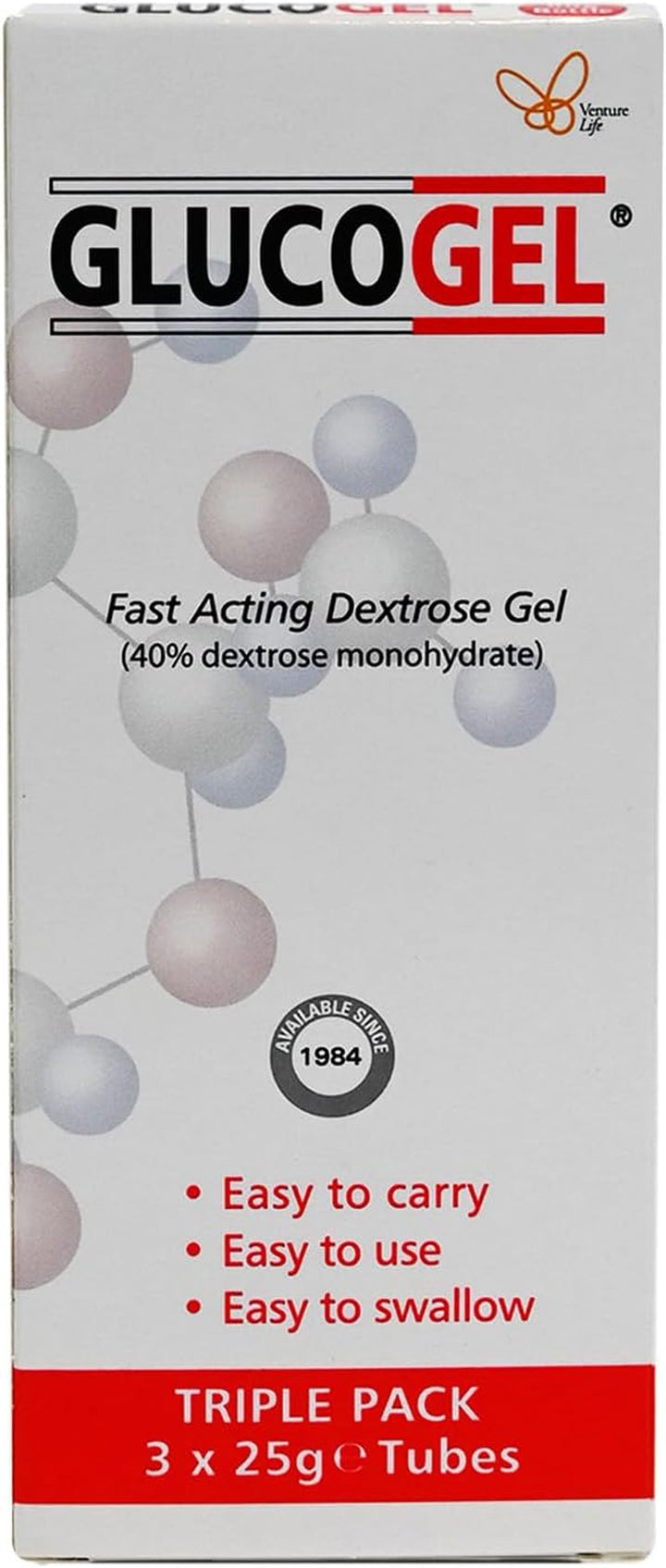 Fast Acting Glucose Energy Gel - Hypostop Gel for Running, Hiking, Cycling, Marathon Liquid Dextrose - Original Unflavoured, 10G per Tube (Pack of 3)