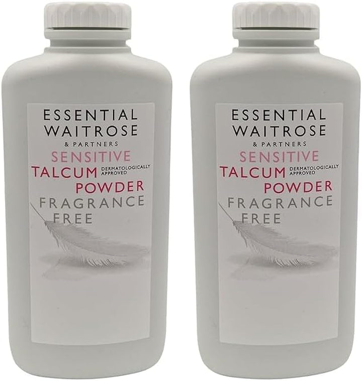 Waitrose Sensitive Talc Powder 250G | Fragrance Free | Talc for Men and Women | Pack of 2