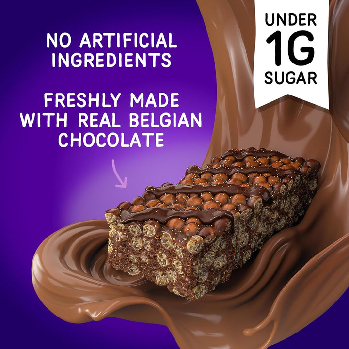 64 Calories Belgian Chocolate Mini Bars (12X19G) Diabetic Chocolate Keto Snack, 1 Net Carb Low Sugar Crunch Cake, Diabetic Sweets Biscuits, Low Calorie Snack, No Added Sugar, Fitbakes