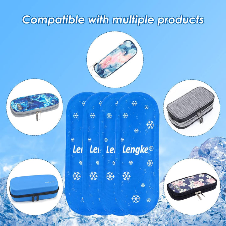 Reusable Ice Packs for Insulin Cooler - 4PCS Nylon Gel Ice Packs for Diabetic Insulin Travel Case Medicine Cool Bag (4PCS)