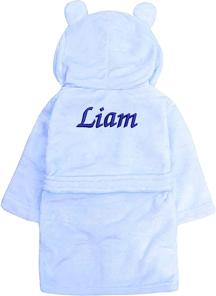 Personalised Baby Dressing Gown | Customisable Soft Polyester Embroidered Bathrobe for Kids | Ideal Baby Gift | Perfect for Bath Time, and Everyday Comfort