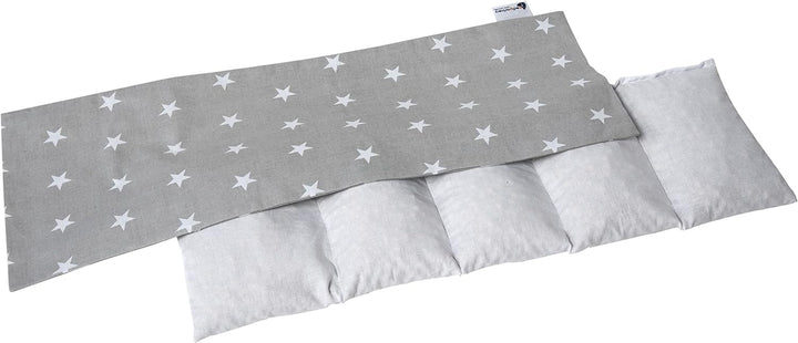 Cherry Stone Pillow 60X20Cm 800G 100% Cotton 5-Chamber Eco Natural Heat Pillow Cold Therapy Removable Pillowcase (Grid)