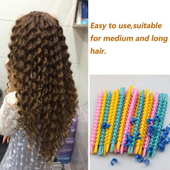 26 Pieces 6Inch Spiral Hair Perm Rod Colorful Plastic Long/Medium Hair Barber Hairdressing Styling Curling Perm Rod No Heat Hair Curlers for Women Girls