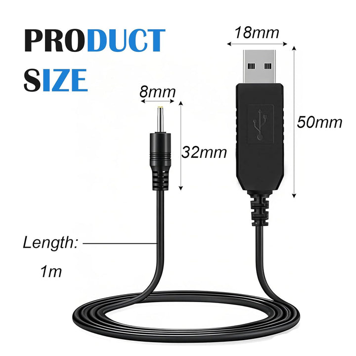 1 PCS USB Charger Compatible with Braun 5513 Shaver,5V Charging Cable Compatible with Braun Shavers MGK3010,MGK3020,MGK3321,BT3020,BT3021, Output Voltage 2.3V/0.75A(1M)