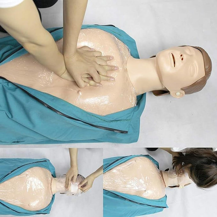 CPR Manikin for Adults, Cardiopulmonary Resuscitation Training Manikin Rubber Half Body, Artificial Ventilation Human Model A