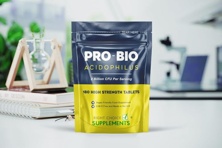 Probiotics for Gut Health | 180 Lactobacillus Acidophilus Tablets (Not Capsules) | High Strength Probiotic Supplement for Men & Women | Vegan, GMO, Gluten Free & UK Made