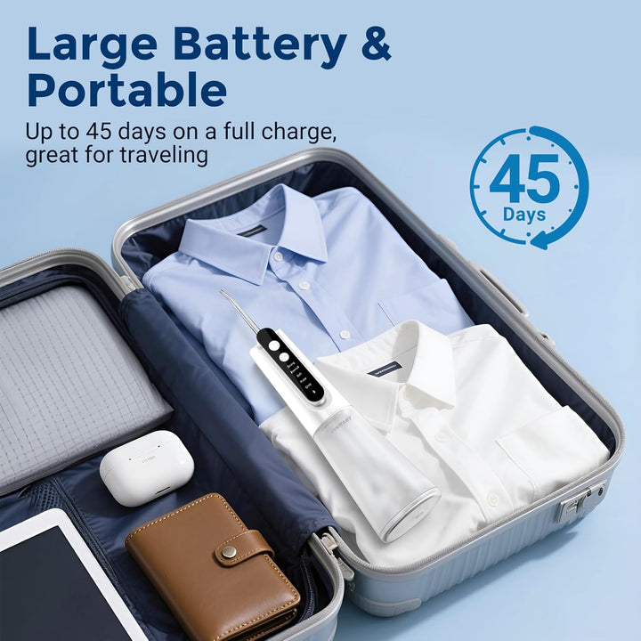 Water Flosser for Teeth: Portable Travel Flossers Set for Teeth Cleaning with 5 Modes, Cordless Dental Electric Flosser for Oral Care, Rechargeable Floss DIY Mode IPX7 Waterproof