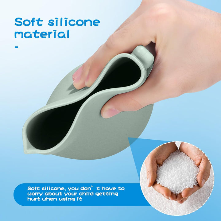 Silicone Bath Jug for Baby Washing - 700ML Rinse Cup with Easy-Grip Handle, Soft Rim Shampoo Rinser, Baby Bath Rinse Cup