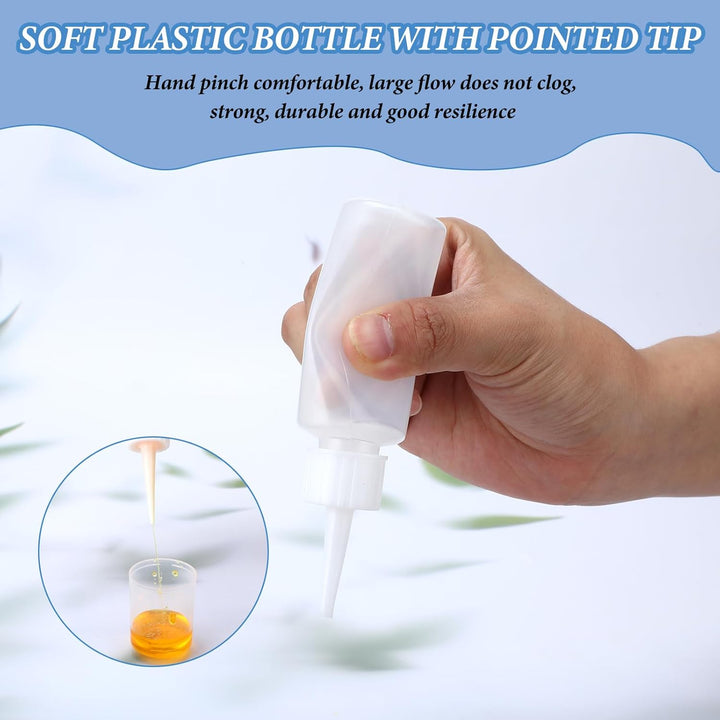 10Pcs 50Ml Plastic Squeeze Bottles Glue Bottles Precision Tip Applicator Bottle Color Bottles for Hair Salon, Paint Art, Craft, Liquids, Glue