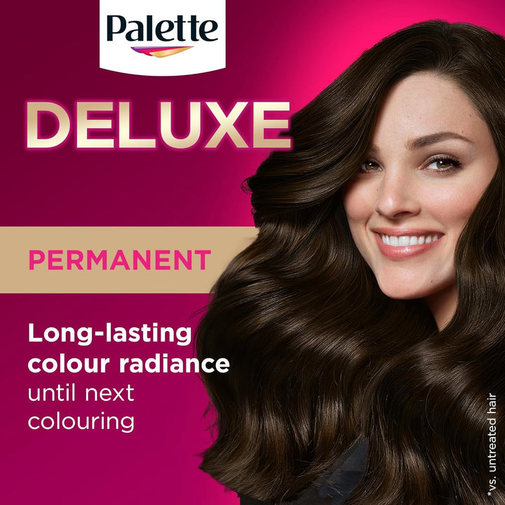 Deluxe Creme Colouration 4-0 Dark Brown Hair Dye, Permanent Hair Dye, Long-Lasting Hair Colouring with Moisture Retention Treatment and 100% Grey Coverage