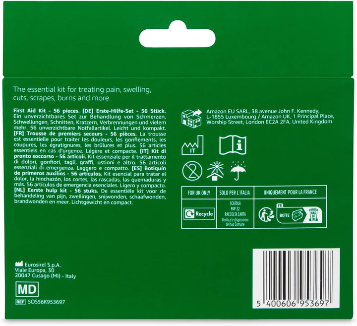 First Aid Kit, 56 Pieces, Green