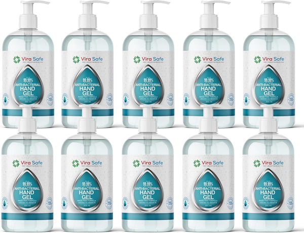 10 X 500Ml Hand Sanitiser 70% Alcohol Gel anti Bacteria Viral Eliminating Formula Gel Alcohol anti Bacterial Formula Pack of 10