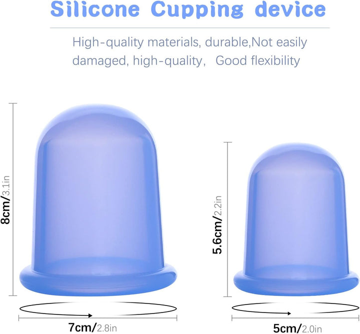 Silicone Cupping Therapy Set, anti Cellulite Cup, Vacuum Massage Cup Kit Body Cup Set Health Beauty Care, 2 Pcs (Large & Medium) with Gift Bag