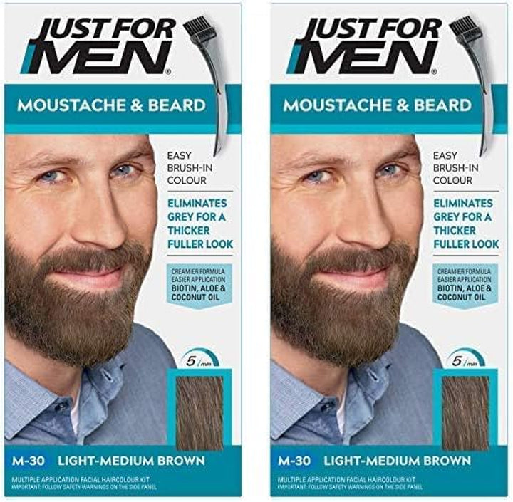 Moustache & Beard Light Brown Dye , Eliminates Grey for a Thicker & Fuller Look � M25