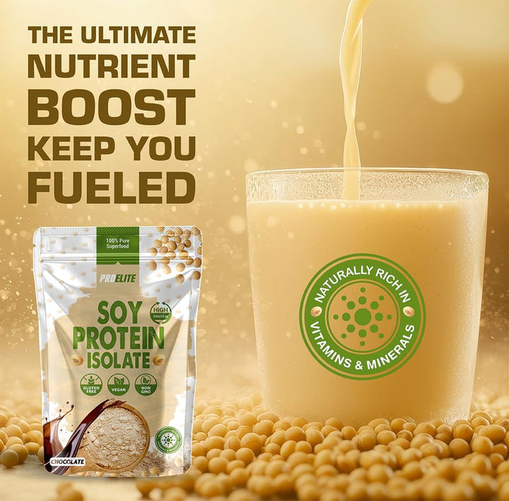 Soy Protein Isolate Powder 1Kg Vegan 100% Plant Protein Gluten-Free, SOYA Protein Powder Shake for Superfood Super Greens Dairy Free Shakes by  (1KG, Unflavoured)