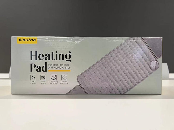 Heat Pads for Back Pain Relief,  Soft Heating Pad with Auto Shut off and 6 Heat Level Settings, Detachable Heat Pad with Zipper Hook and Loop Fastener, Machine Washable, 12" X 48"