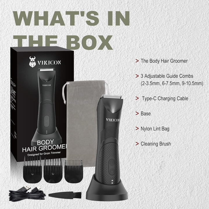 Manscape Trimmer for Men,  Pubic/Body Hair Trimmer, Electric Ball Trimmer for Private Parts, IPX7 Waterproof Body Goomer Shavers, USB-C Charging, Gifts for Men, New HT871