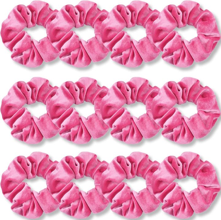 Scrunchies for Women, Premium Velvet Scrunchy for Hair, Solid Color Elastic Thick Bands, Soft Ropes Ponytail Holder Hair Accessories, 12 Pack
