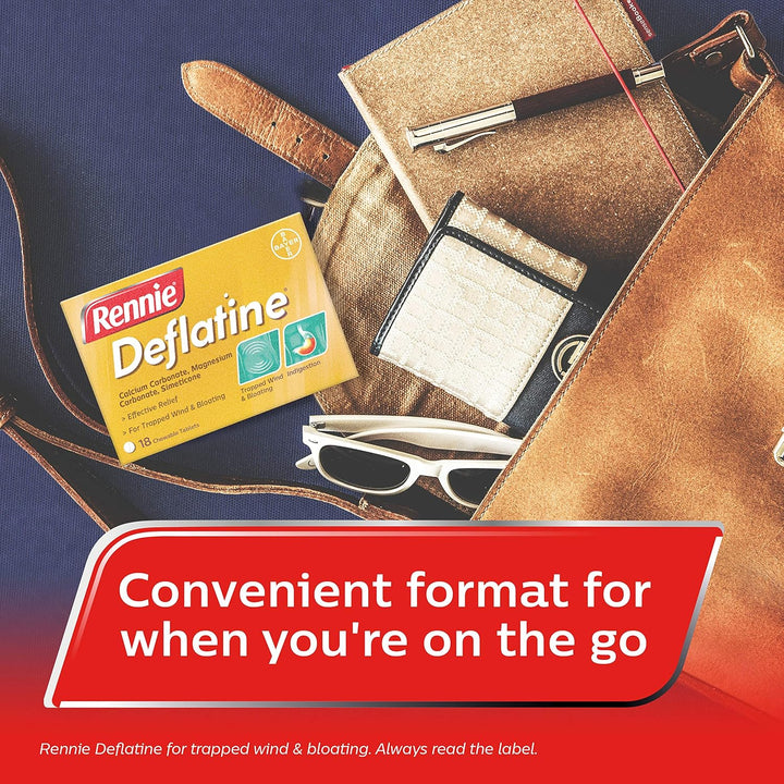 Deflatine, Trapped Wind and Bloating Tablets, Fast and Effective Heartburn Relief and Indigestion Relief, Sugar Free Mint, 1 Pack of 36 Tablets