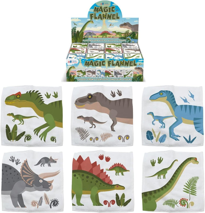 Wash Cloth - Dinosaur Magic Flannel, Face Cloths Flannels Cotton - Fun Designs for Children, Baby, Kids - 6 Unique Designs (1 Supplied at Random)