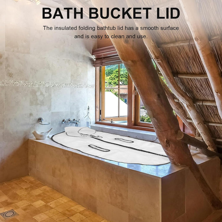 Foldable Bathtub Cover Lid Thickened Plastic Thermal Replacement for Bath Tub Easy-Install Insulated Foldable Shower Tub Lid Multipurpose Warm Retention for Home Spa and Massage