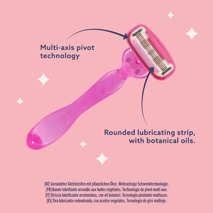 Women'S 5 Blade Razor with Multi Axis Pivot Handle + 3 Refills