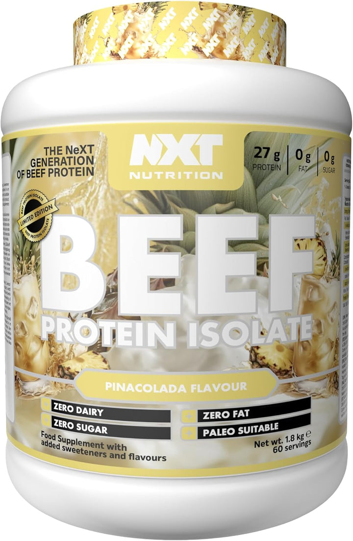 Beef Protein Isolate Powder - Protein Powder High in Natural Amino Acids - Paleo, Keto Friendly - Dairy and Gluten Free - Muscle Recovery | 1.8Kg | Ice Blast