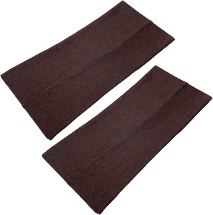 Extra Wide Headbands 11Cm Plain Stretchy Kylie Head Band 2 Pack Unisex Bandeau Headbands for Women & Men Soft Hairbands Yoga Bandana Headband (Black)