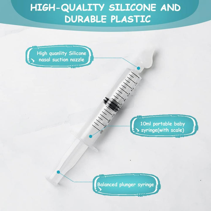 Nasal Aspirator, 4Pcs Baby Nasal Aspirator, Nose Cleaner Nasal Irrigator for Newborns Toddlers, Safe Nose Cleaner with Cleanable & Reusable Silicone Nasal Suction Tip