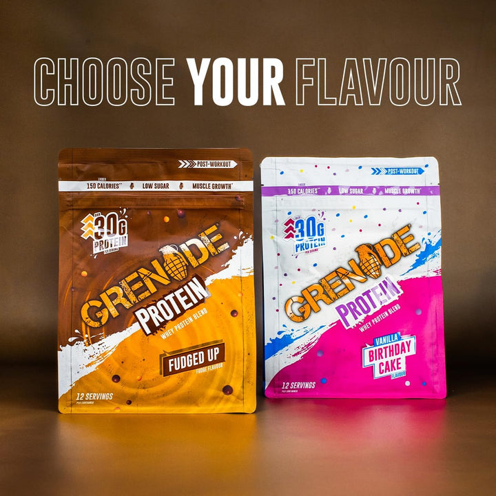 Whey Blend High Protein Powder, Low Sugar with 30G Protein per Serving, (12 Servings) - Fudged Up, 480 G (Pack of 1)