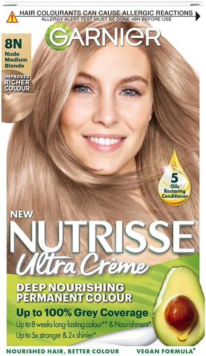Nutrisse Ultra Crème Vegan Hair Dye, 6 Light Brown. Offers 100% Grey Coverage and Soft, Naturally Beautiful 8-Week Colour. a Gentle, No-Ammonia, Vegan Formula for Luminous, Healthy Hair.