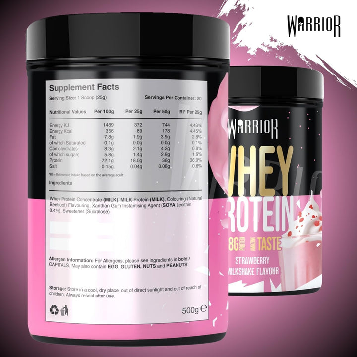 Whey Protein Powder | High Protein Shake for Muscle Growth, Recovery & Weight Loss | up to 36G Whey per Serving | Low Carb, Low Sugar, Keto Protein | GMP Certified - Strawberry Milkshake