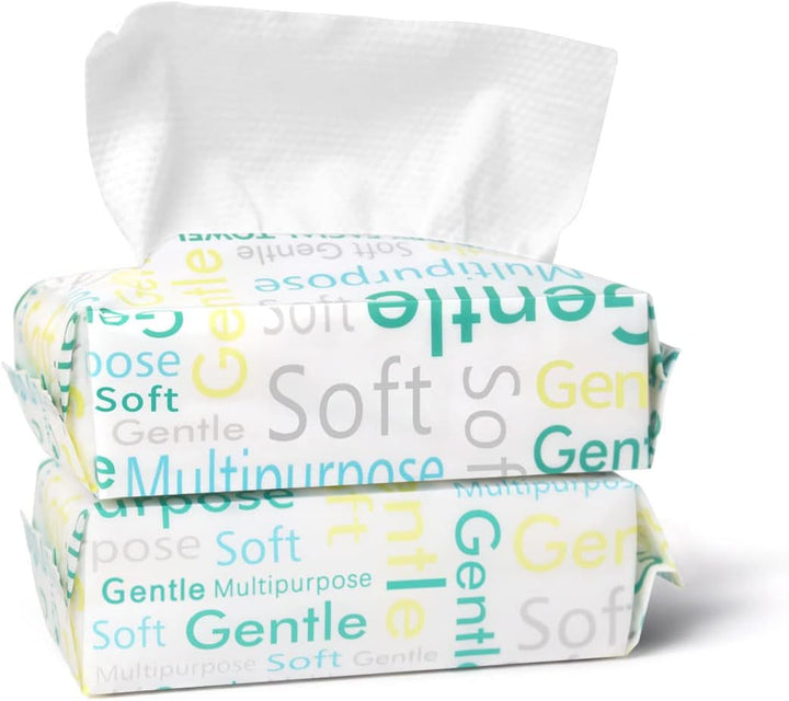 Face Towel 120 Counts, Cotton Tissue Dry Face Wipes for Women, Unscented and Ultra Soft Disposable Face Towel, Cotton Dry Baby Wipes , Make up Removing Thickening for Sensitive Skin 20X20Cm