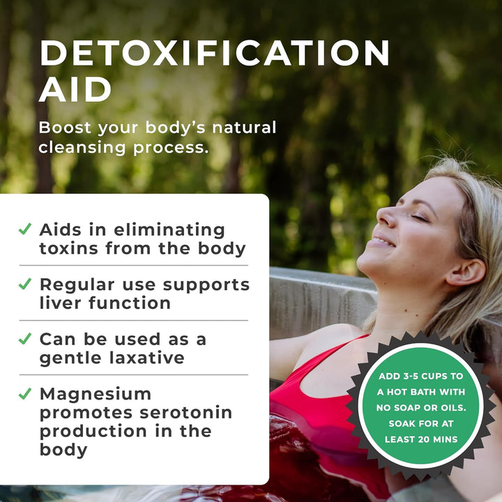 Natural Epsom Salts (1KG Bucket) – Pure Food Grade Magnesium Sulphate Mineral, 100% Natural Salts Mined in Germany - for Health, Detoxification, Muscle Relief, Exfoliating & Gardening