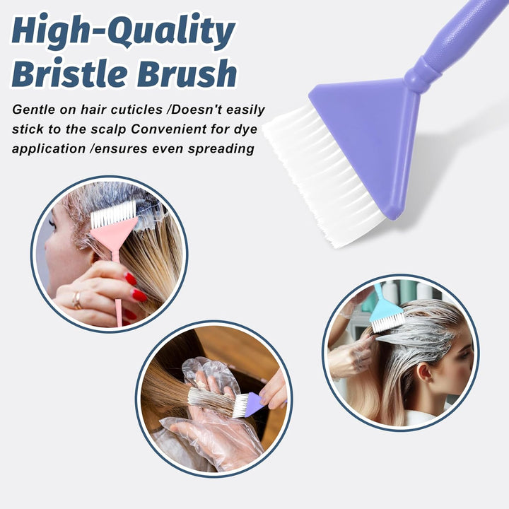 6PCS Tint Brush,Dye Brush, Durable Dye Brushes with Conical Tail, Color Brushes for Perm, Bleaching, Toner, Hairs Dyes Tools, Pink, Purple, Blue