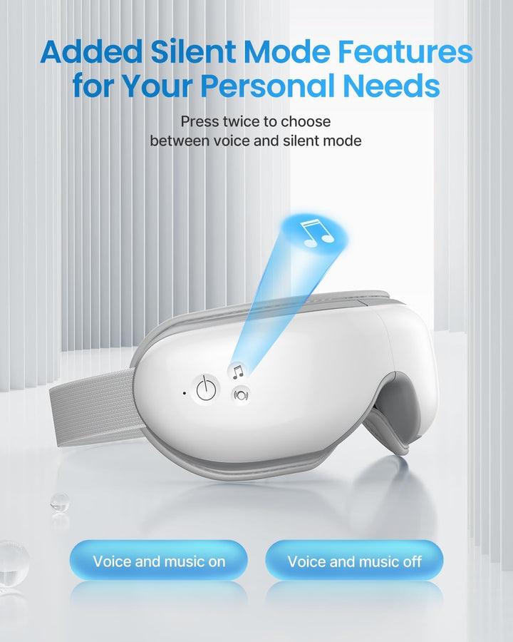 Eyeris 1 Eye Massager with Heat & Bluetooth Music, Heated Eye Mask for Sleeping, Relieve Strain Dry Eyes, Face Massager, Birthday Gifts for Women Men