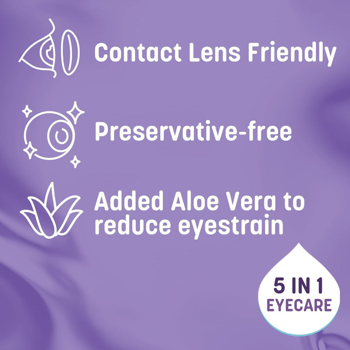 ® Dry or Tired Eye Drops 50+ | Restores and Hydrates Mature Dry or Tired Eyes | Contact Lens Friendly | Long-Lasting Relief | Preservative Free 5 in 1 Eye Care Drops | 10Ml