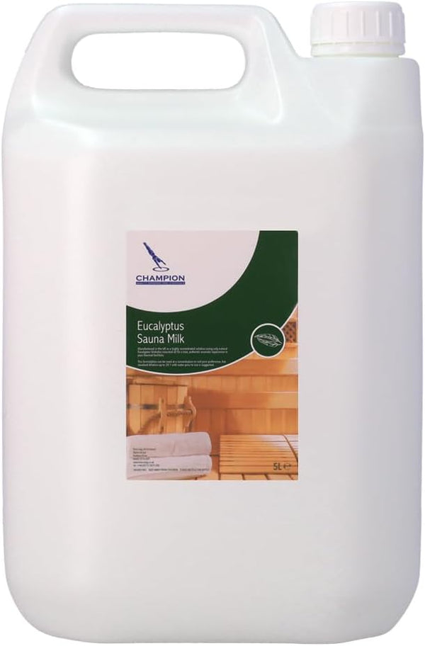 Champion Sauna Milk - Eucalyptus Scent - 5 Litres - for Sauna/Steam Room/Hot Tub