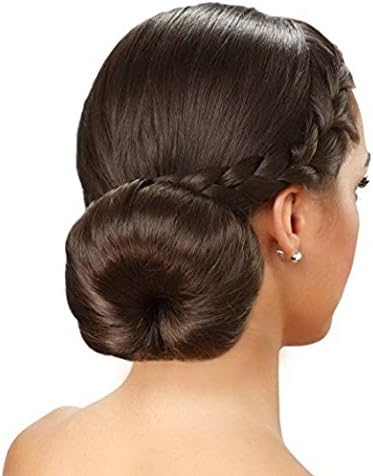 2-Piece Extra Large Size Hair Bun Donut Maker, Ring Style Chignon Buns Maker (4.3 In. for Thick & Long Hair) - Brown