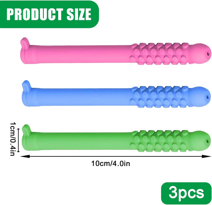 3 Pcs Chewable Breathers Sticks, Breath Strips with Aromatherapy Oil, Focus Clear Respiratory Function Homefor Commuters Students Professionals