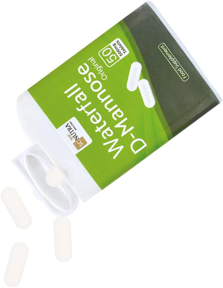 Waterfall D-Mannose 100 X 500Mg Caplets (Easy to Swallow Tablets) - 100% D-Mannose Naturally Sourced from Birch - for Healthy Bladder Support - Vegan - SC Nutra ()