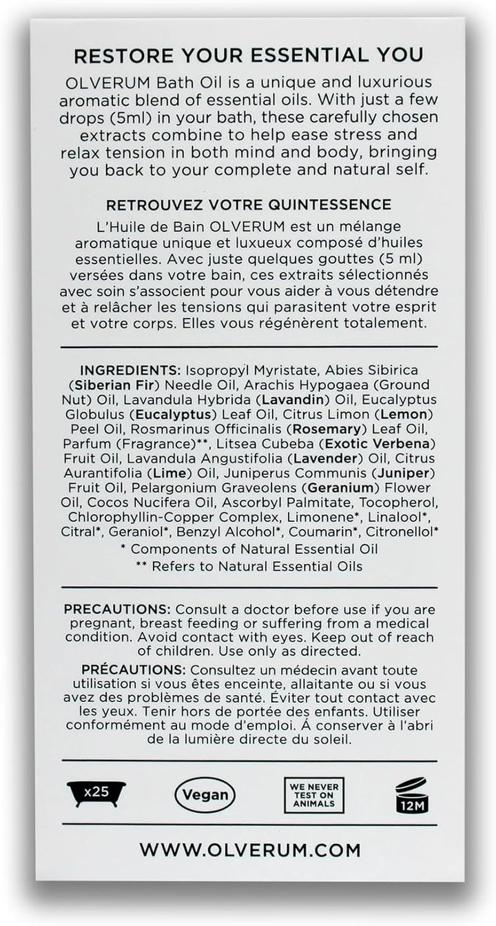 Bath Oil 125Ml - Luxury Muscle Soothing Bath Soak - Relaxing Aromatherapy Oil with Highly Concentrated Blend of 10 Essential Oils - Natural, Vegan, Cruelty Free - Bath Oils for Women & Men