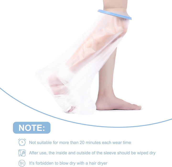 Cast Cover Lower Leg for Shower, Reusable Waterproof Cast Protector for Adult Leg, Ankle, Foot, Toe, 100% Watertight Seal Cast Bag Keep Your Cast Dry in the Shower