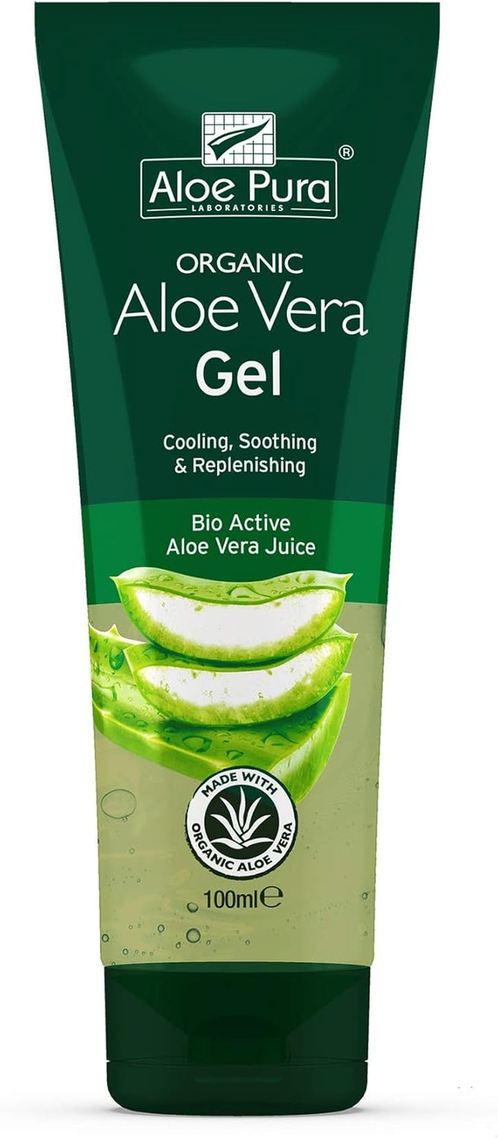 , Organic Aloe Vera Gel, Natural, Vegan, Cruelty Free, Paraben & SLS Free, Cooling, Soothing, 100Ml