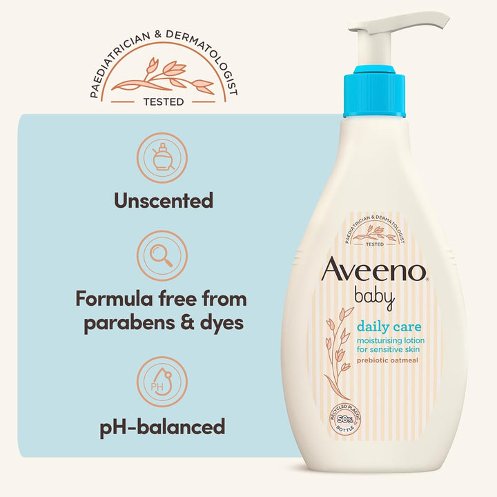 Daily Care Moisturising Lotion (1 X 250Ml), Fast-Absorbing Face and Body Baby Lotion with Prebiotic Colloidal Oatmeal, Protects & Moisturises Skin for 24 Hours, for Sensitive Skin
