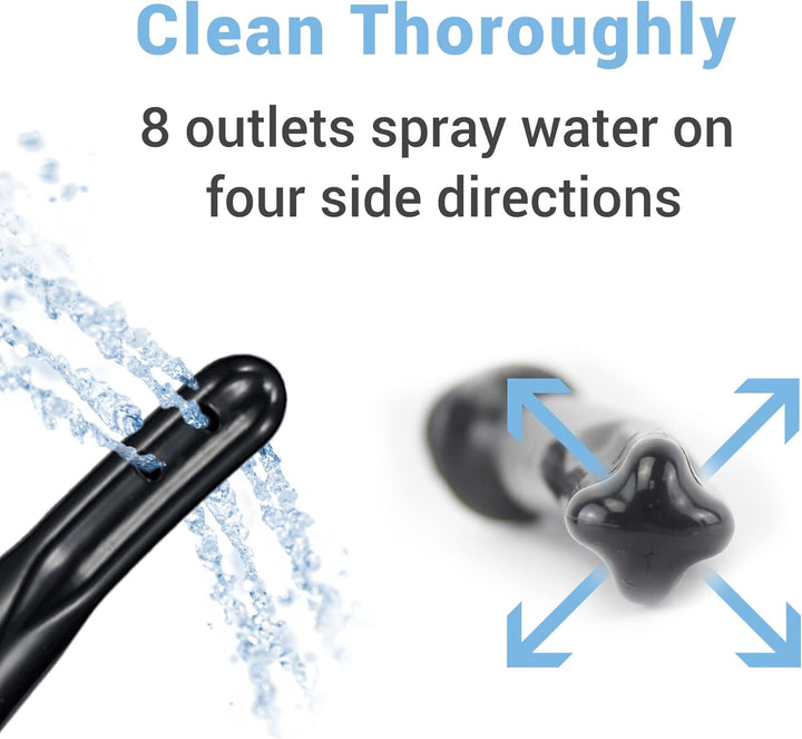 10Oz Silicone Enema Bulb Kit for Men Women Colon Cleaning Comfortable Coffee Enemas Shower Head 4.8' Tips (Black)